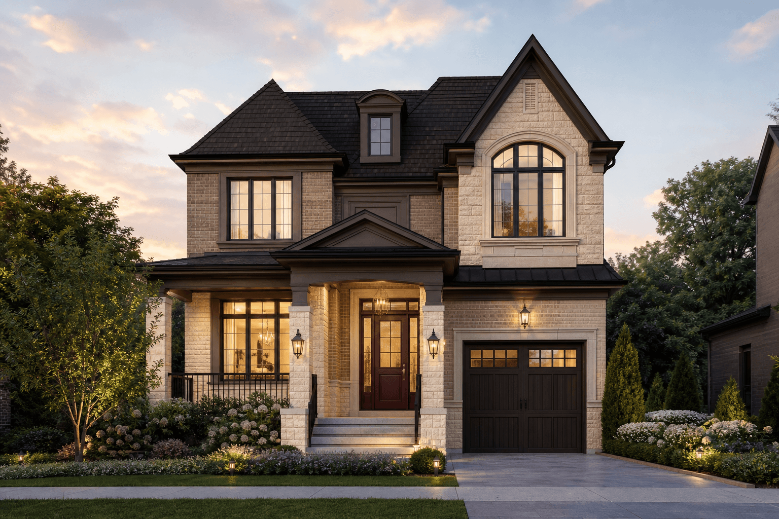 Illustrative AI-generated image of a 38-foot lot detached residence